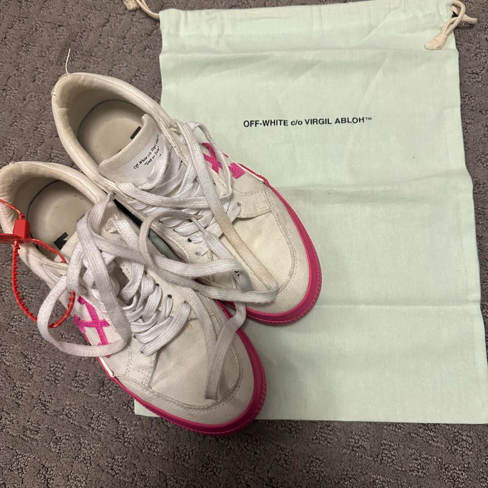 Off-White Pink and White Sneakers
